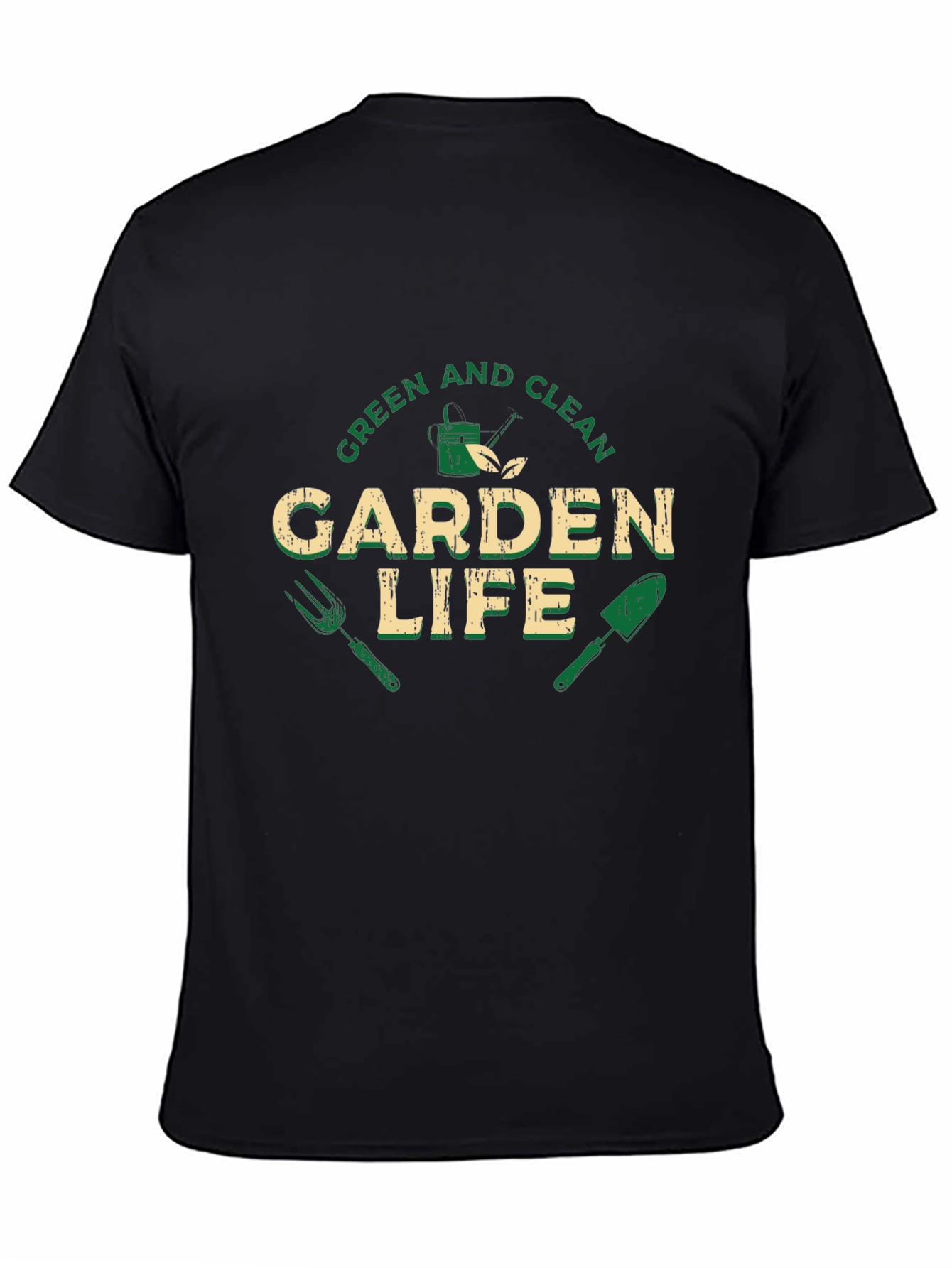 Green and Clean Garden Life Black T-Shirt