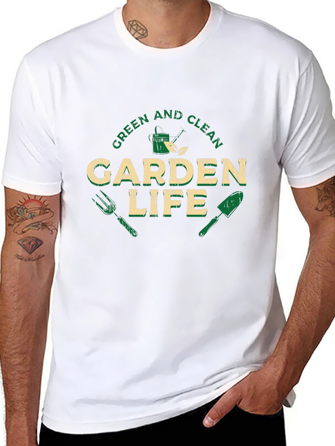 Green and Clean Garden Life Black T-Shirt