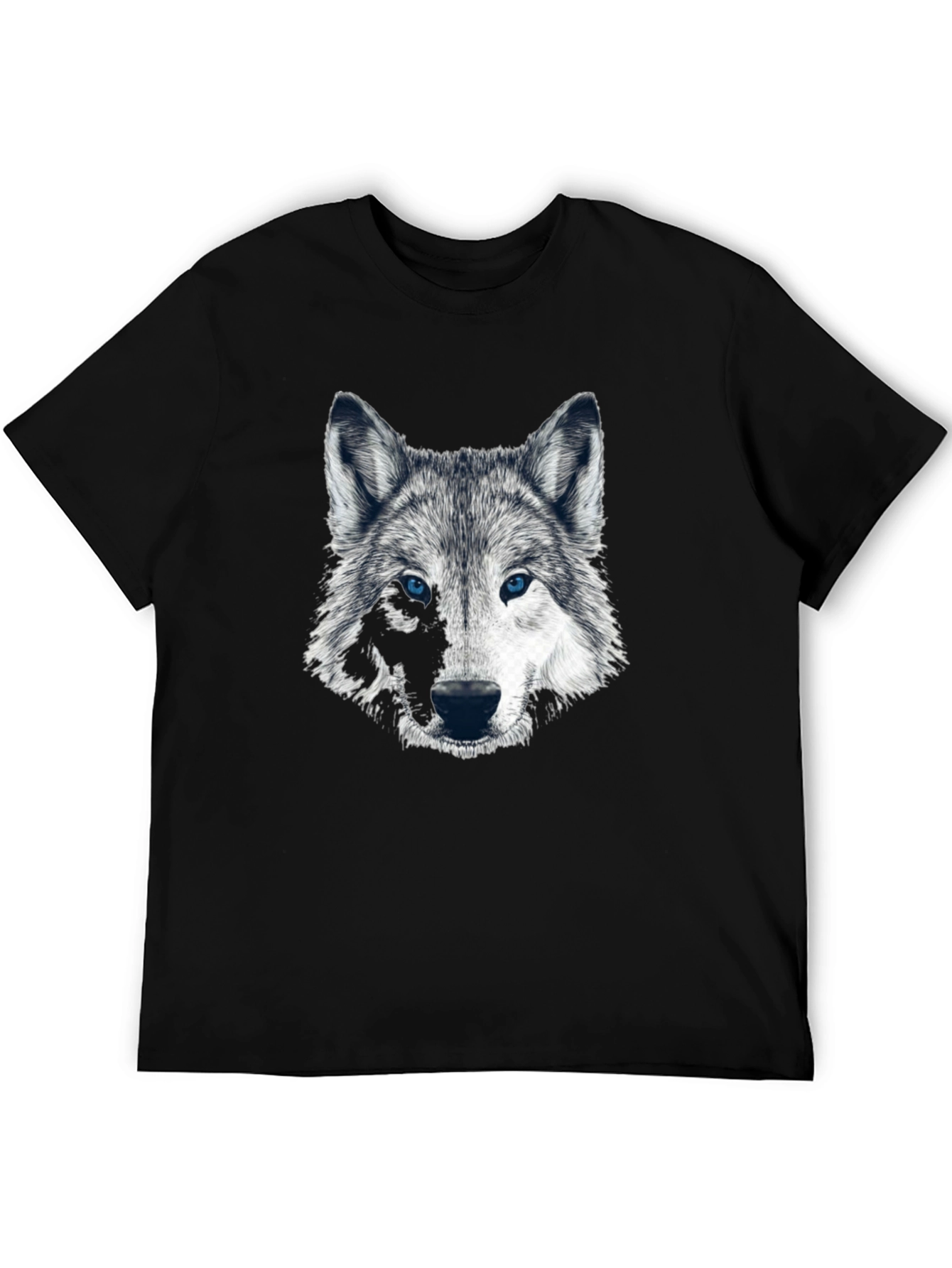 Wolf Graphic Print Black T-Shirt