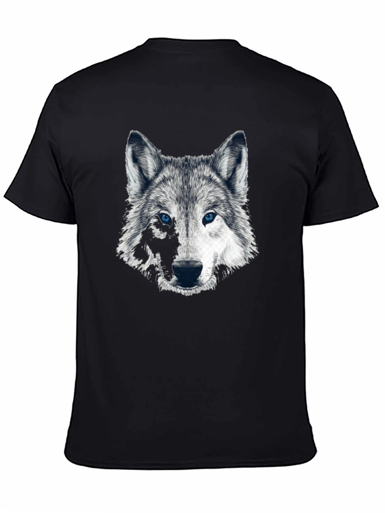 Wolf Graphic Print Black T-Shirt