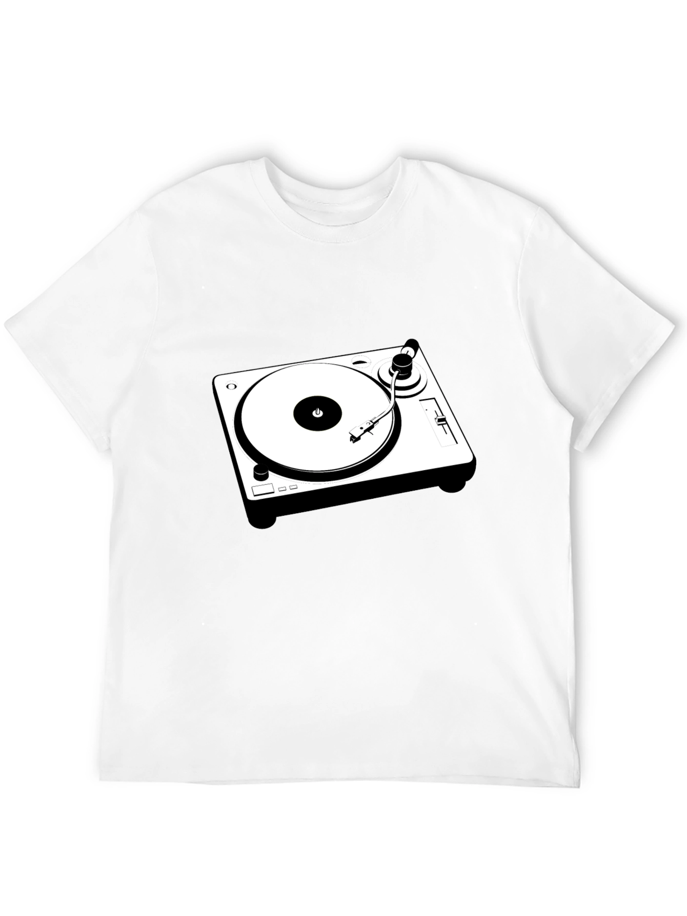 Black T-Shirt with Turntable Graphic