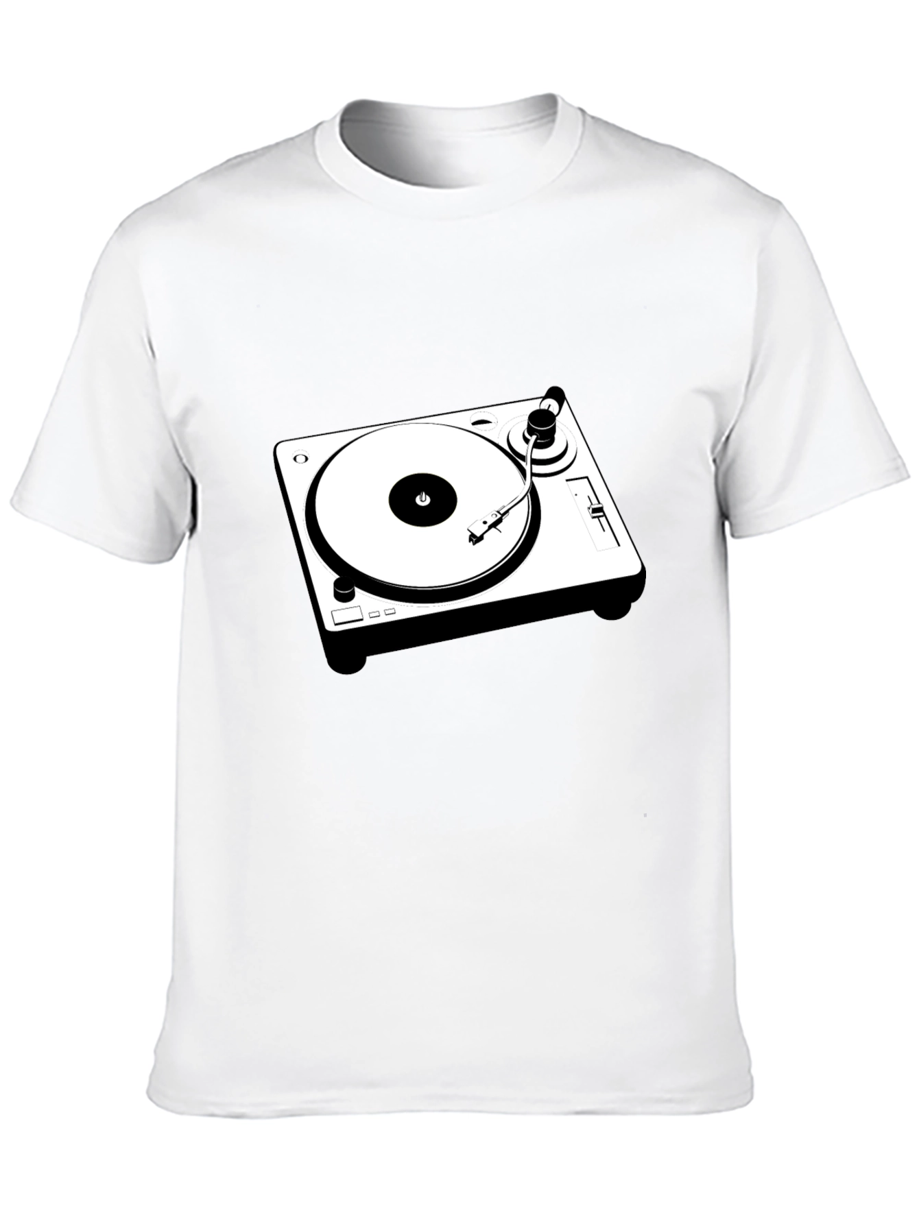 Black T-Shirt with Turntable Graphic