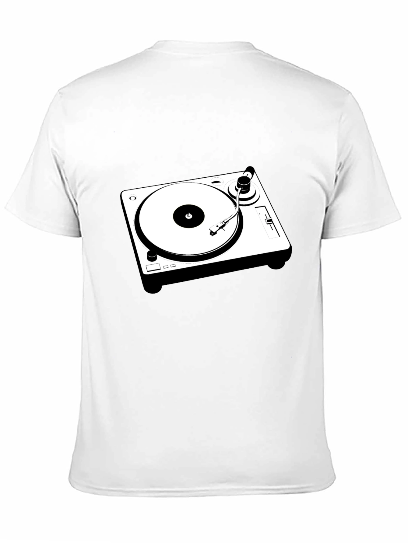 Black T-Shirt with Turntable Graphic