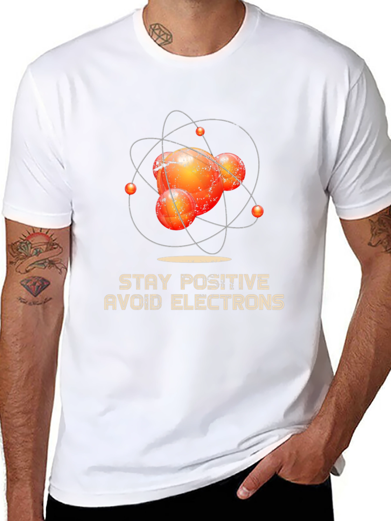 Stay Positive Avoid Electrons Graphic Tee