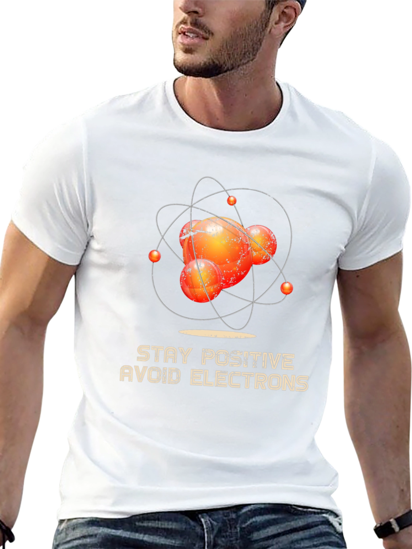 Stay Positive Avoid Electrons Graphic Tee