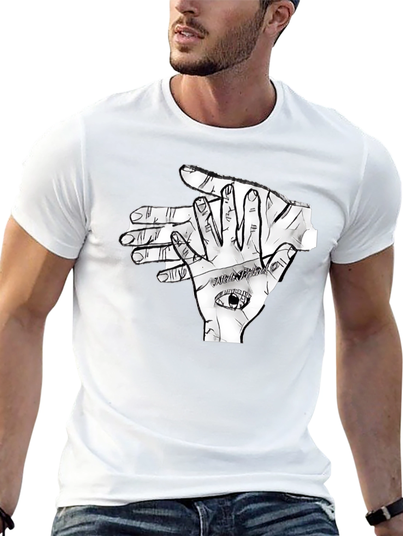 Eye Hand Graphic T-Shirt - Black