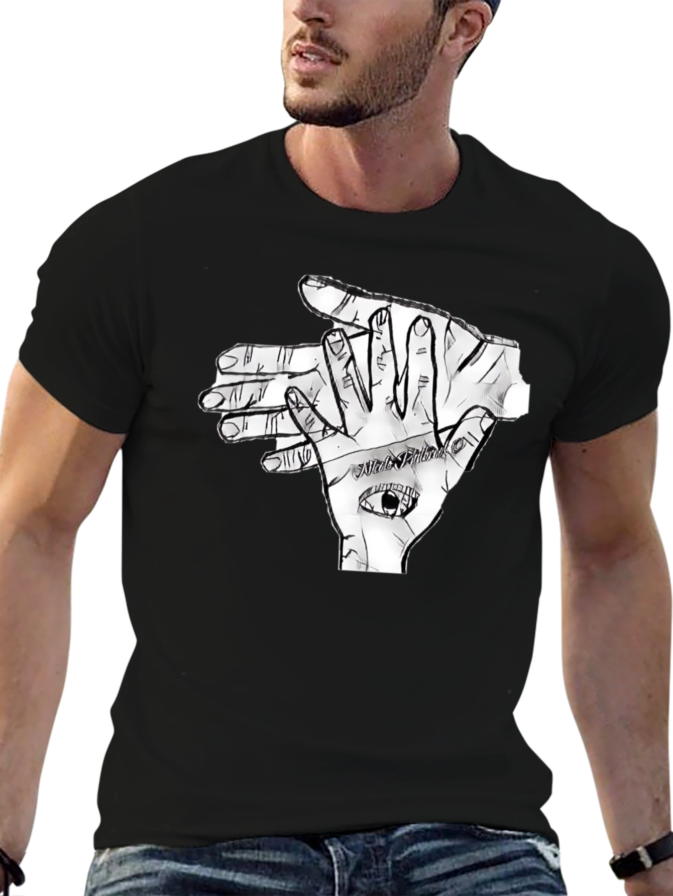 Eye Hand Graphic T-Shirt - Black
