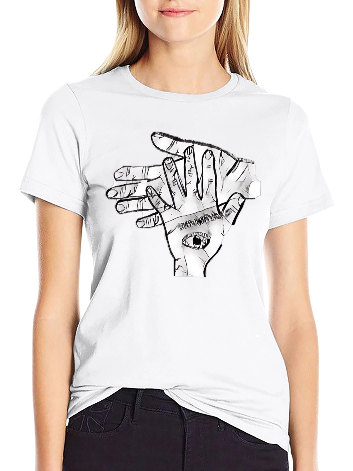 Eye Hand Graphic T-Shirt - Black