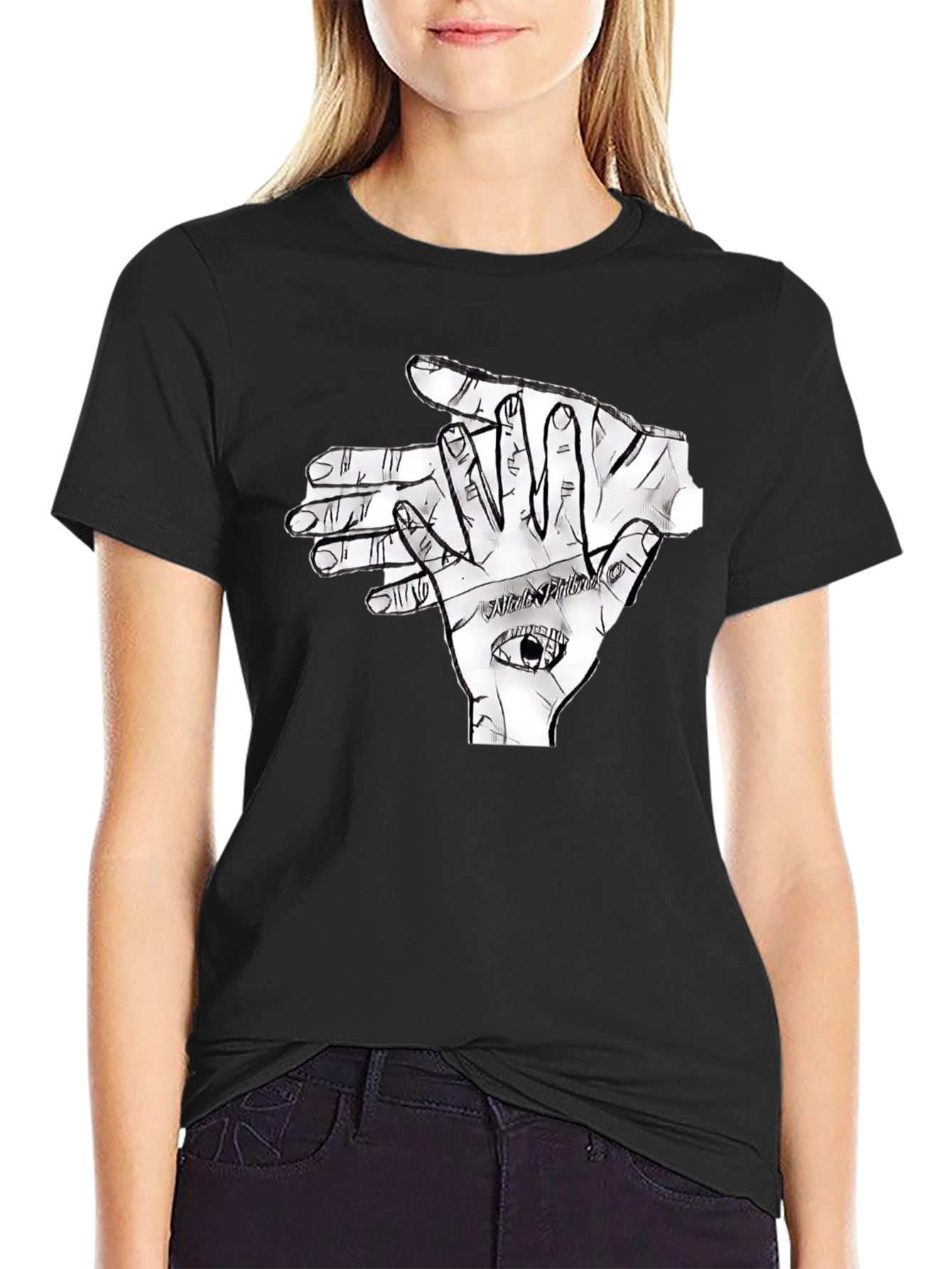 Eye Hand Graphic T-Shirt - Black