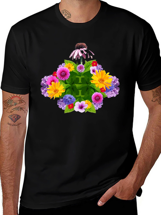 Floral Burst Tee - Colorful Flower Design T-Shirt