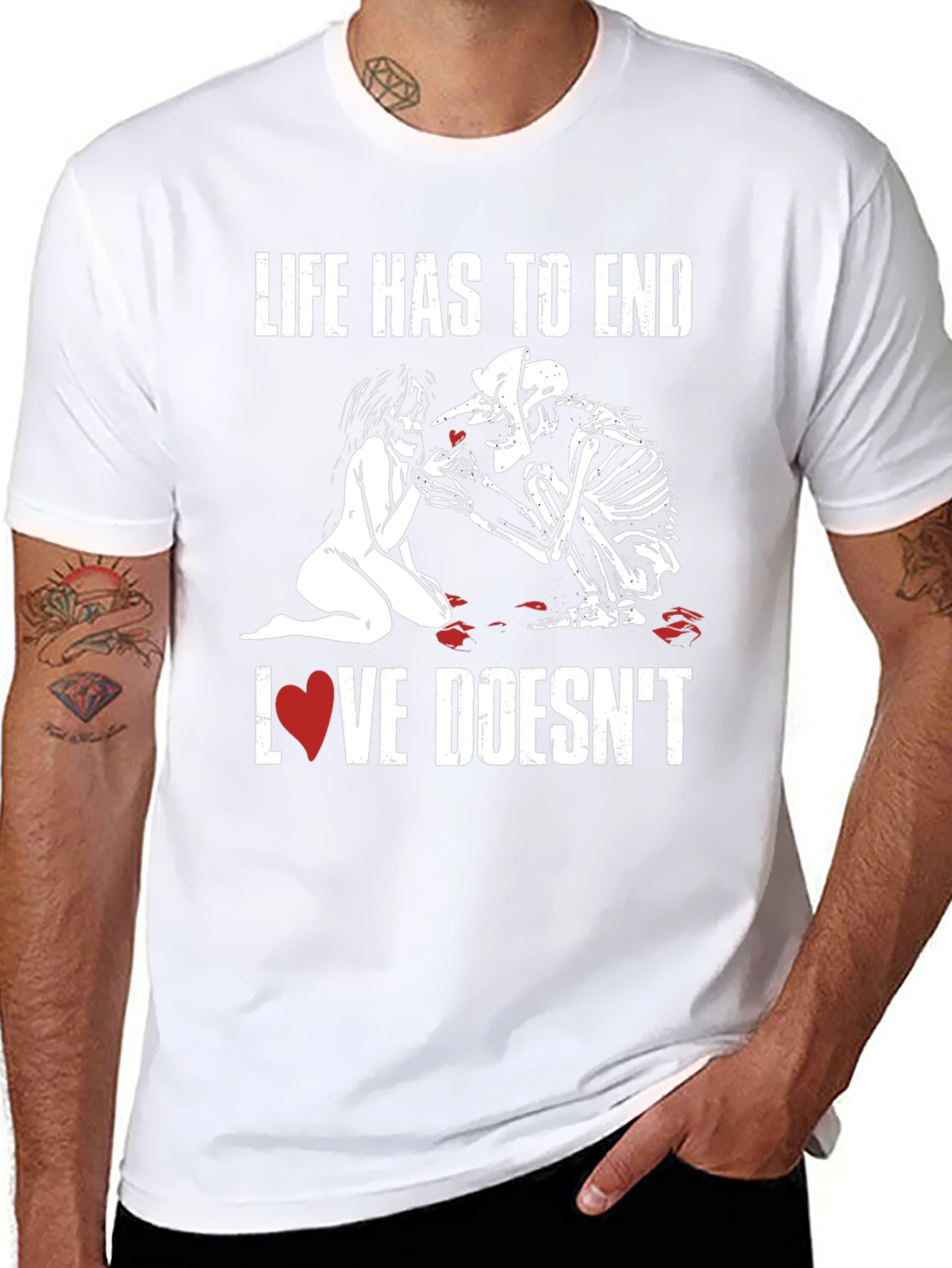 Life Ends Love Doesnt T-Shirt - Black