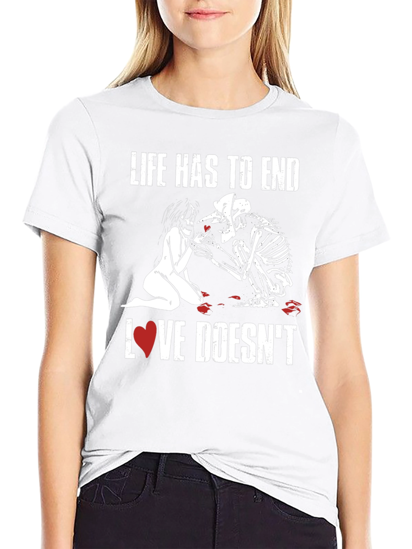 Life Ends Love Doesnt T-Shirt - Black