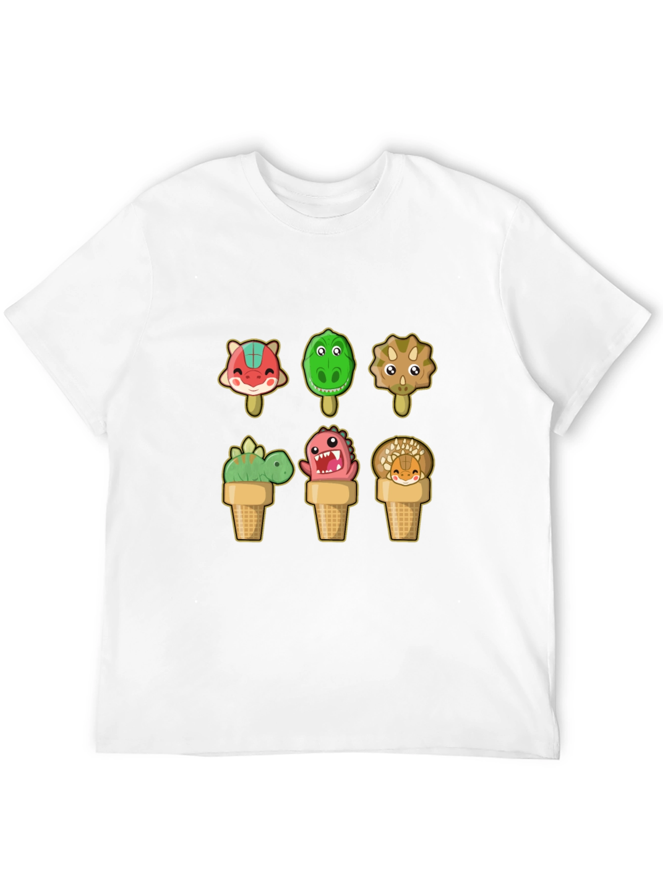 Dinosaur Ice Cream T-Shirt - Fun Cartoon Design
