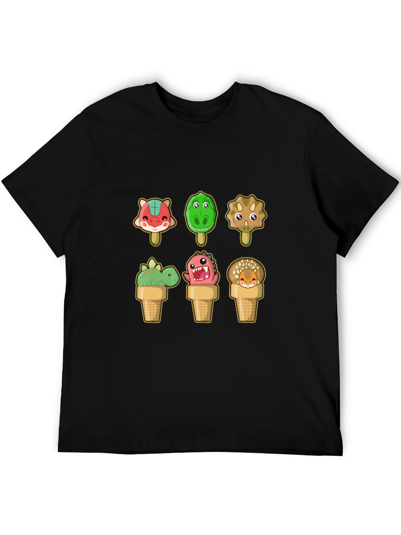 Dinosaur Ice Cream T-Shirt - Fun Cartoon Design