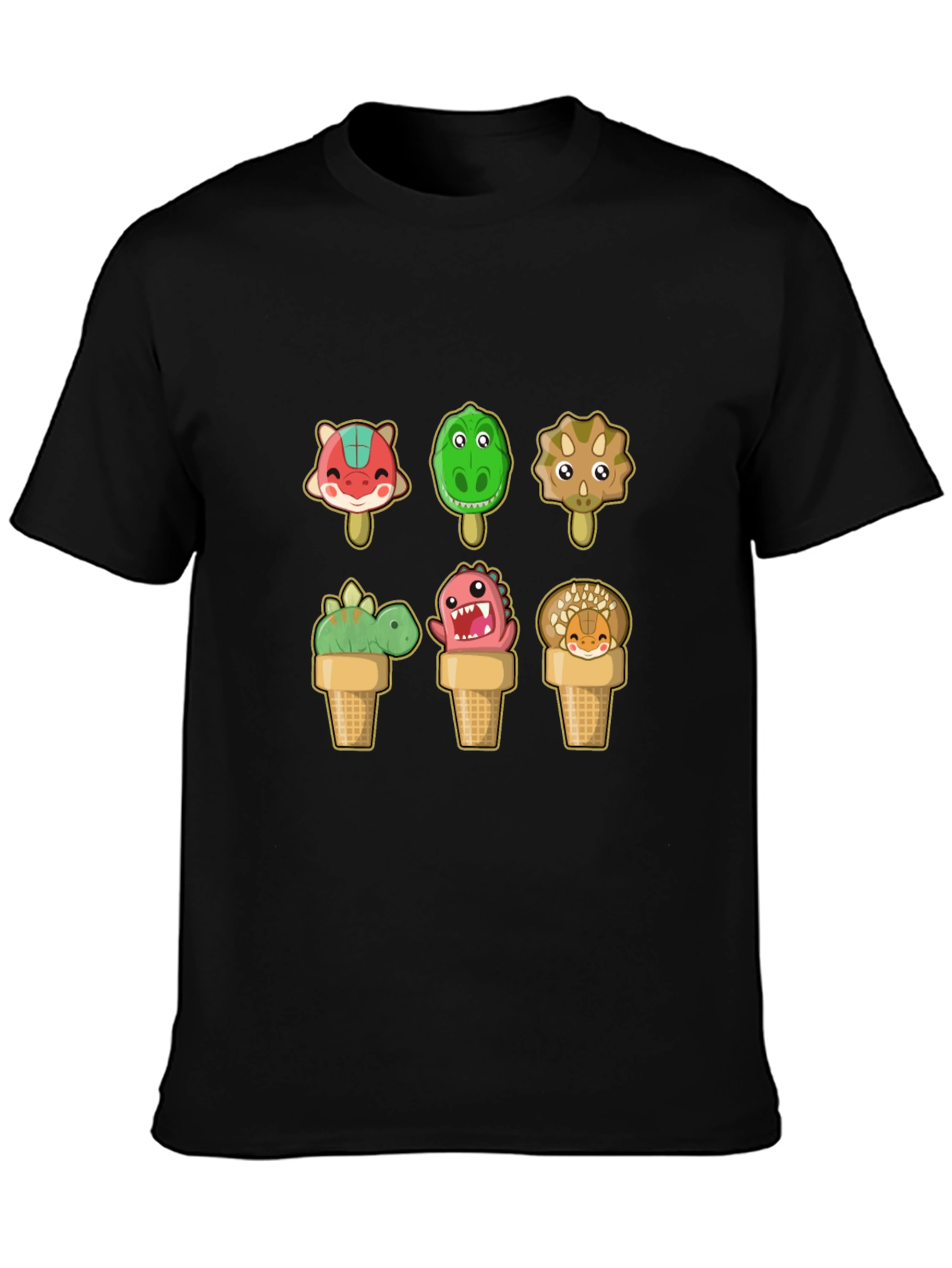 Dinosaur Ice Cream T-Shirt - Fun Cartoon Design