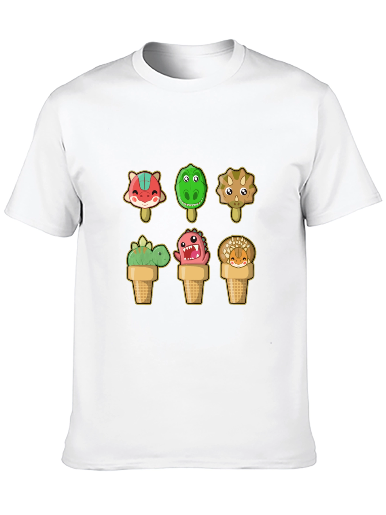 Dinosaur Ice Cream T-Shirt - Fun Cartoon Design