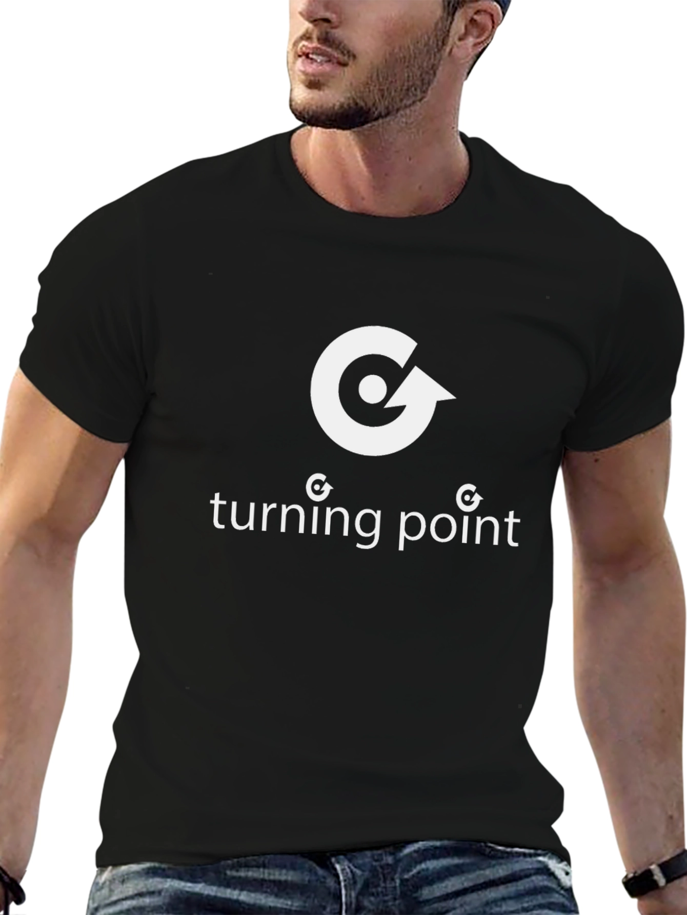 Turning Point Graphic Tee - Modern Design Black Shirt