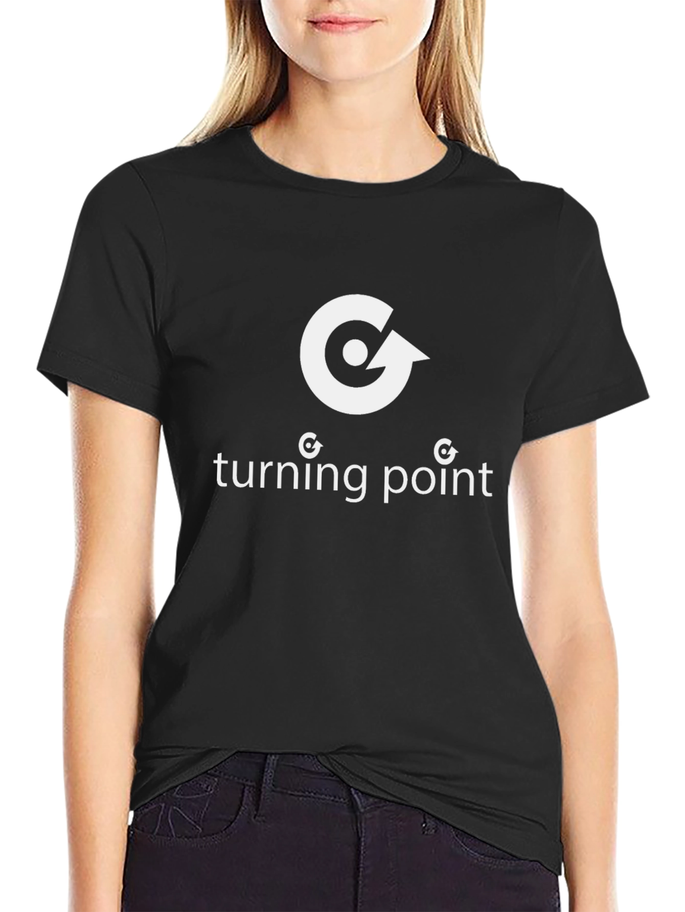 Turning Point Graphic Tee - Modern Design Black Shirt