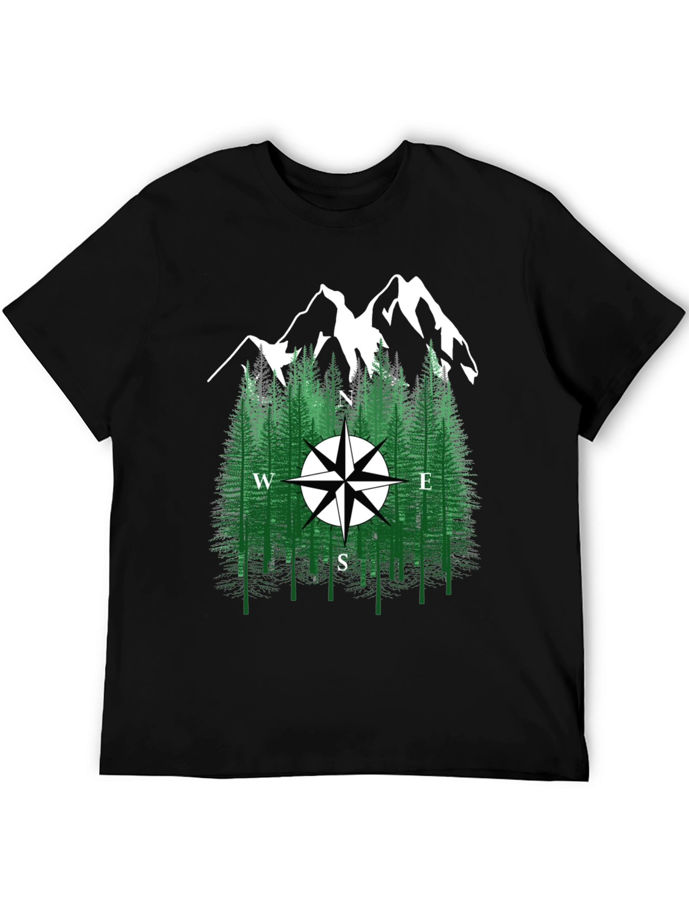 Mountain Compass Graphic Tee - Nature Adventure Shirt