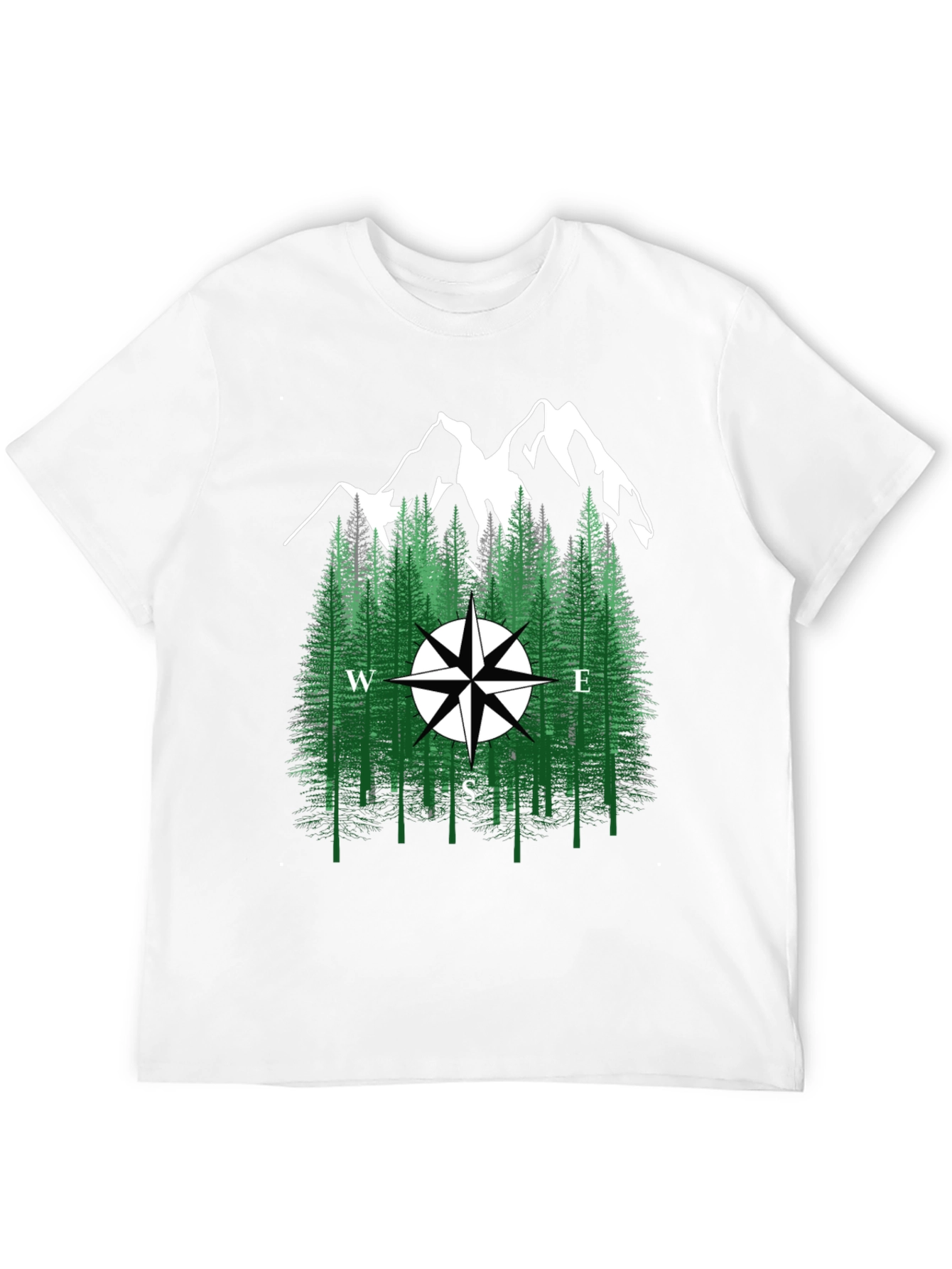 Mountain Compass Graphic Tee - Nature Adventure Shirt
