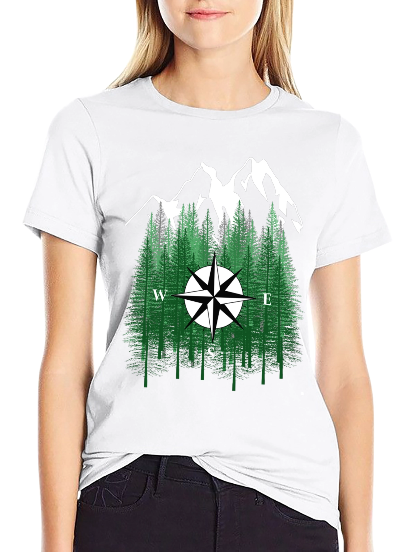 Mountain Compass Graphic Tee - Nature Adventure Shirt