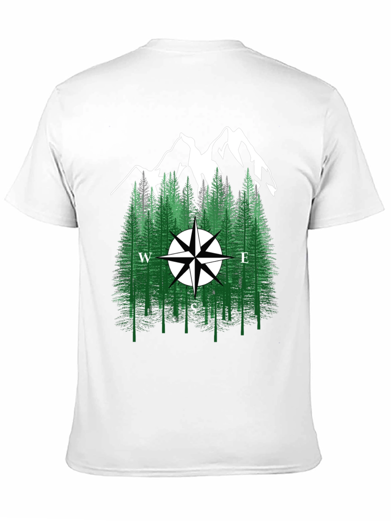 Mountain Compass Graphic Tee - Nature Adventure Shirt