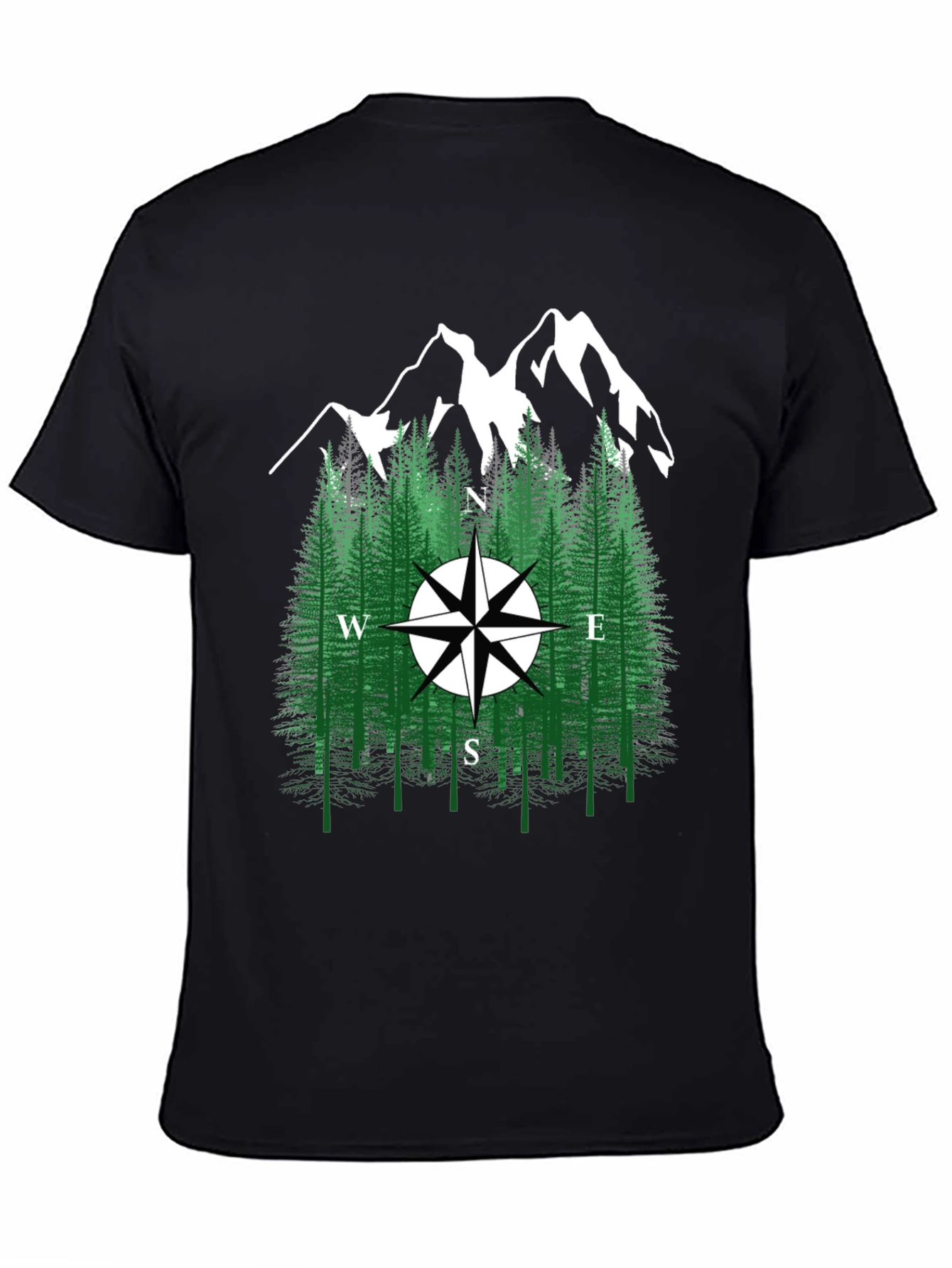 Mountain Compass Graphic Tee - Nature Adventure Shirt