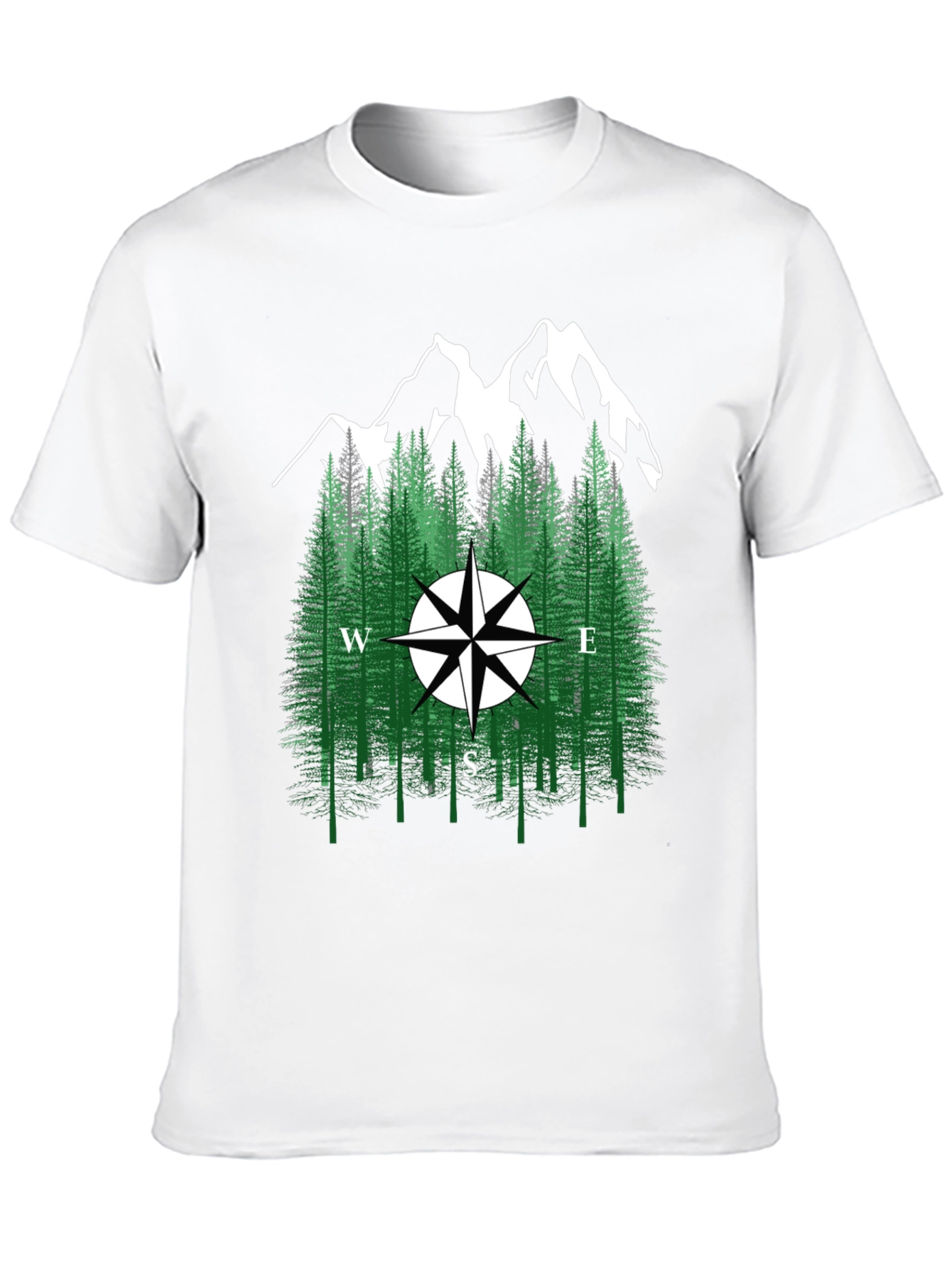 Mountain Compass Graphic Tee - Nature Adventure Shirt