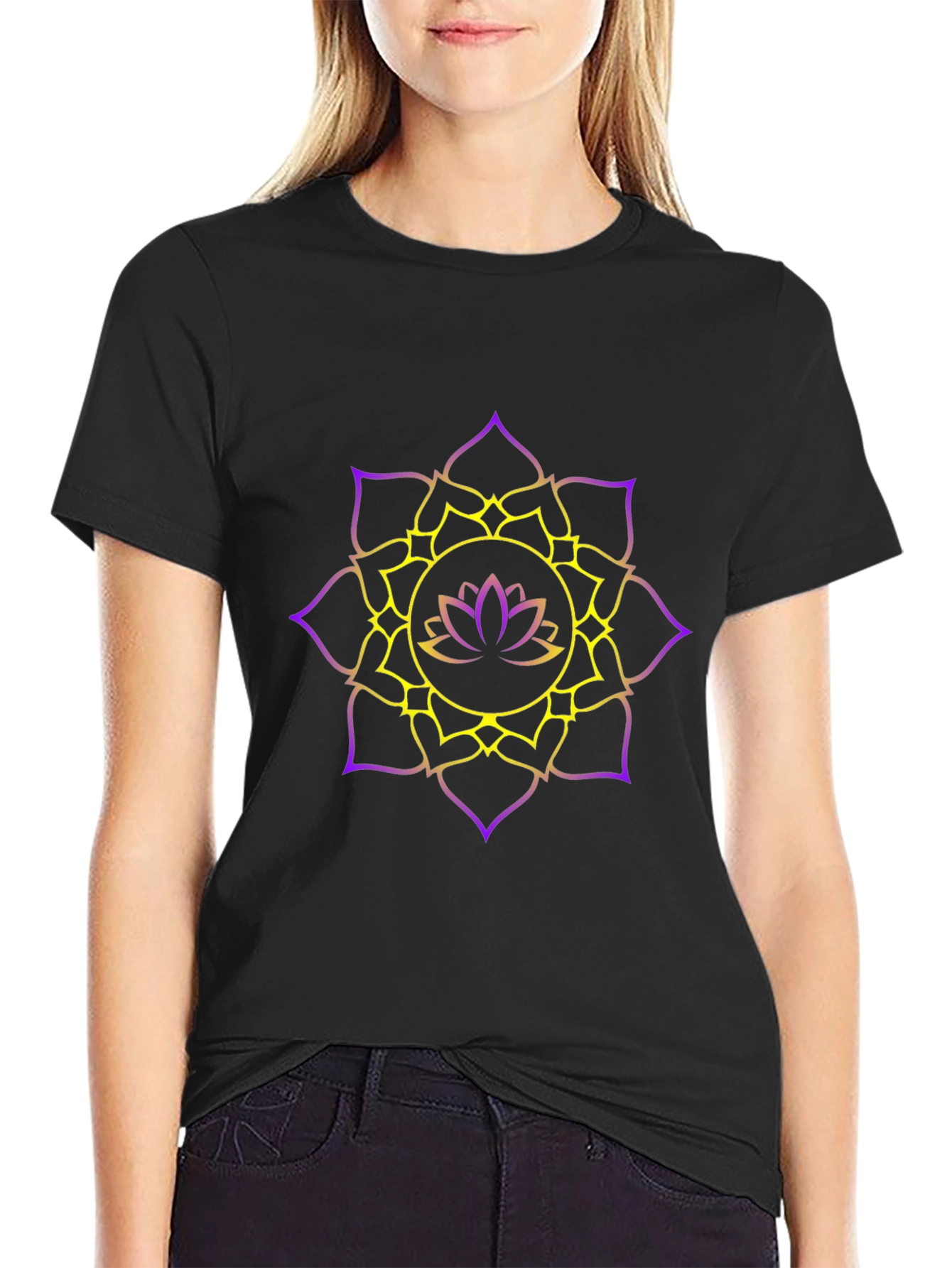 Lotus Mandala Graphic Tee - Stylish Comfort