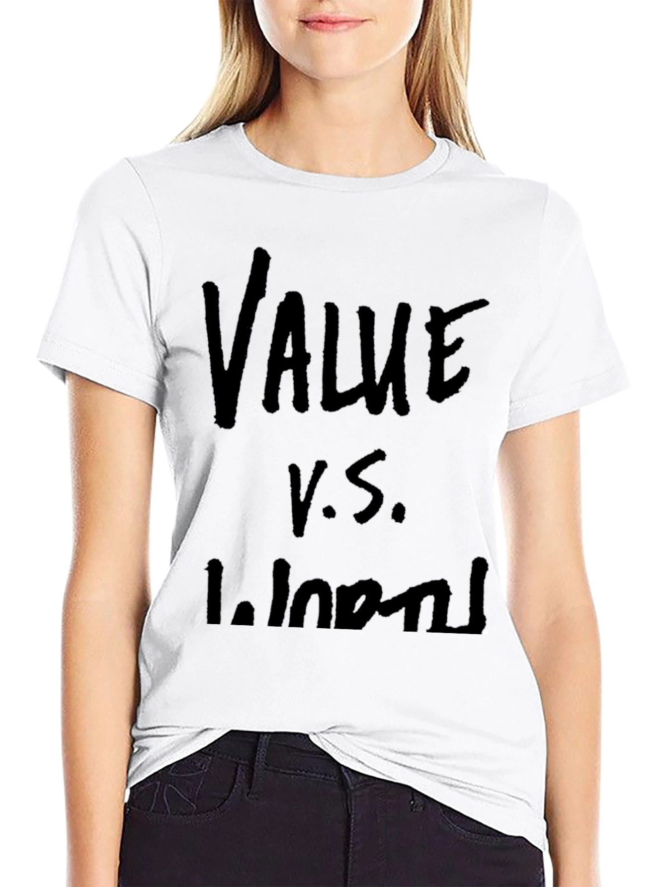Value vs. Worth Graphic T-Shirt - Black