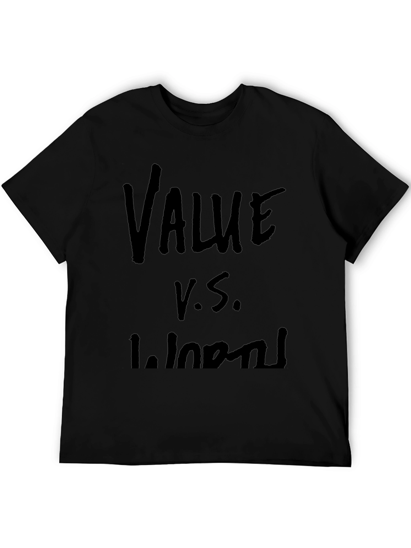 Value vs. Worth Graphic T-Shirt - Black