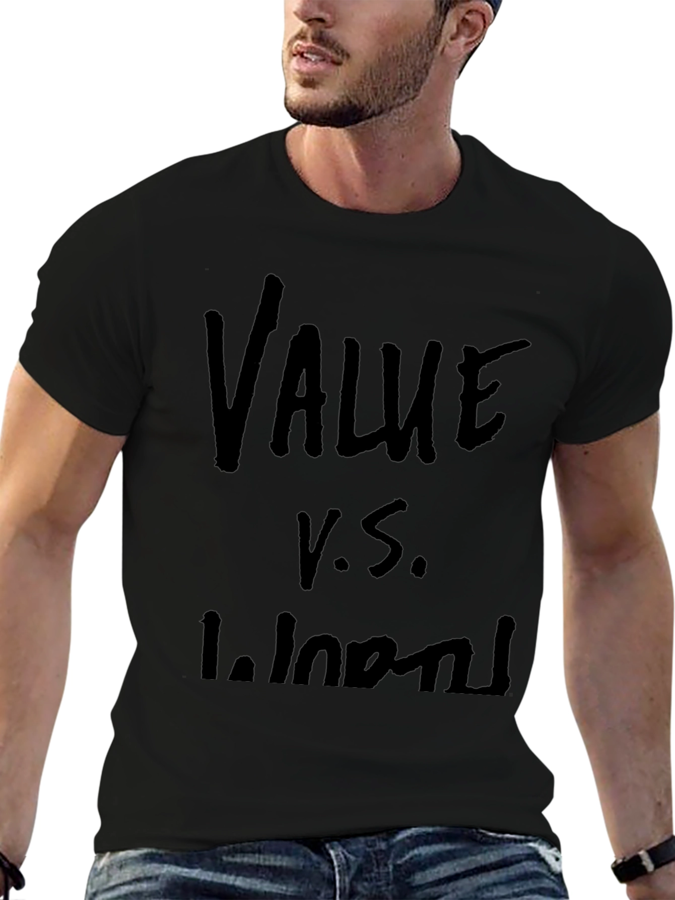 Value vs. Worth Graphic T-Shirt - Black