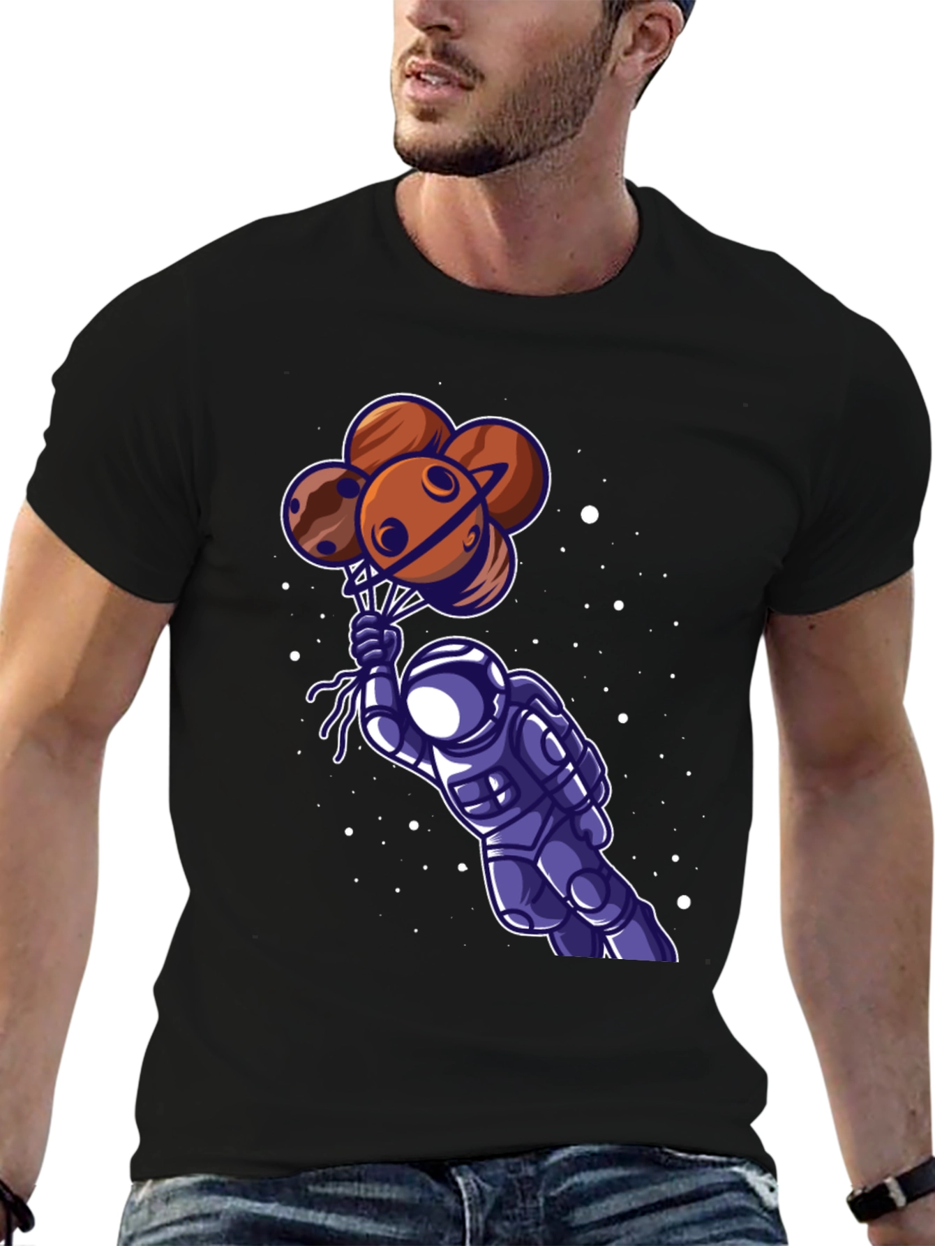 Astronaut Planet Balloon Graphic Tee