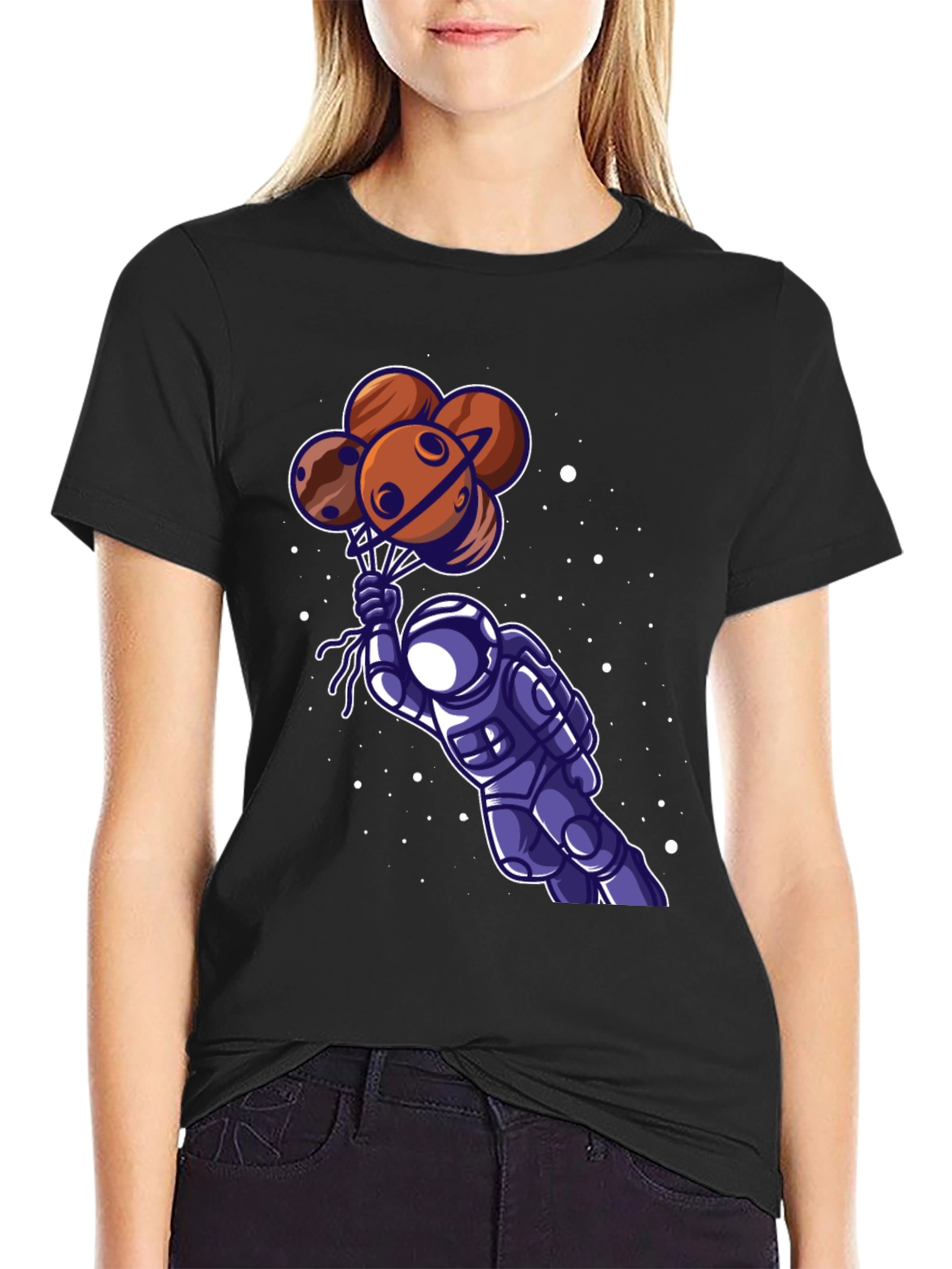 Astronaut Planet Balloon Graphic Tee