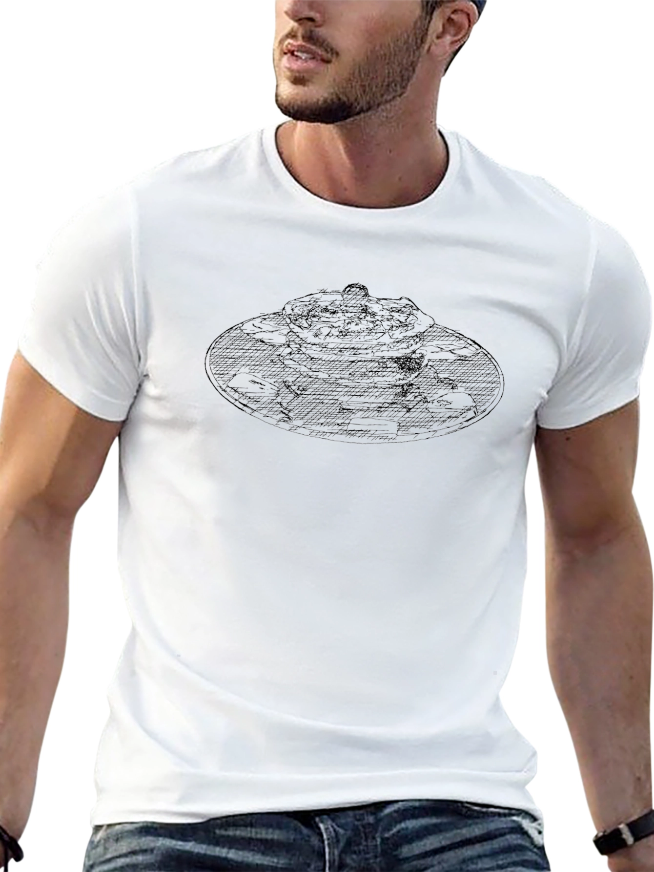 Pancake Stack Graphic Tee - Black