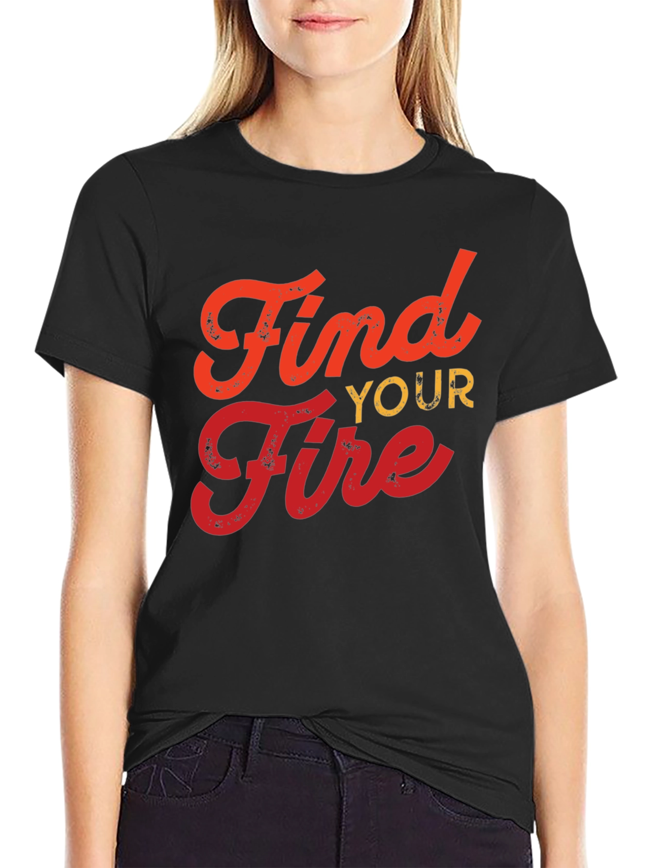 Find Your Fire Graphic T-Shirt - Black