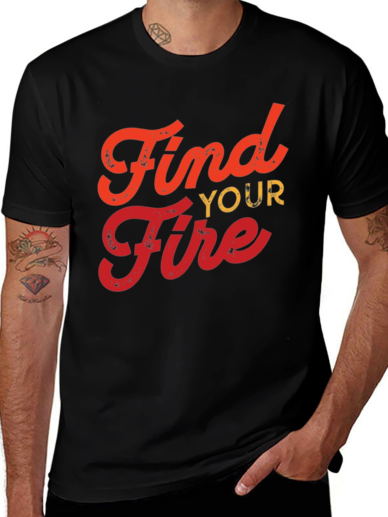 Find Your Fire Graphic T-Shirt - Black