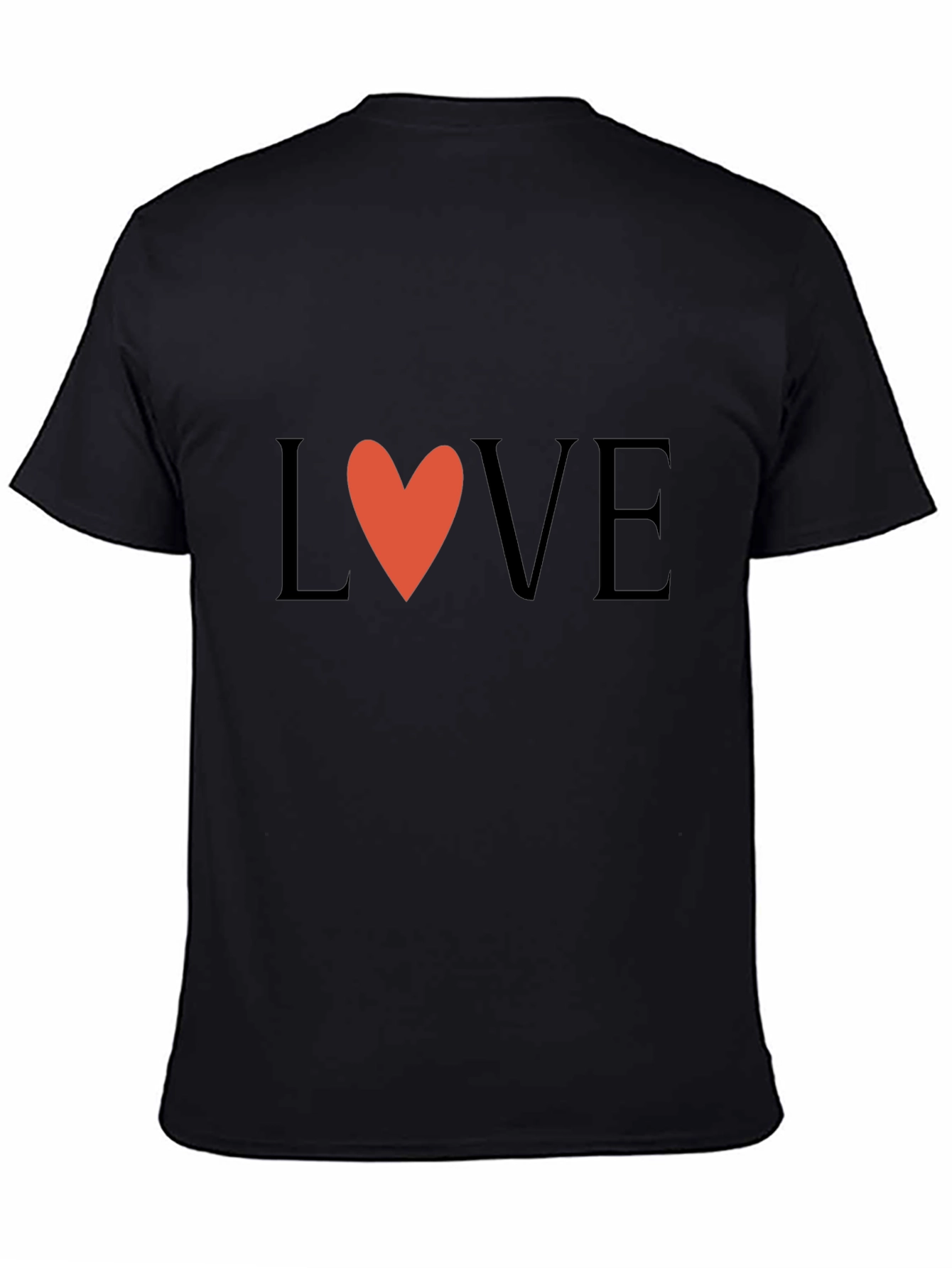 Love Heart Graphic Black T-Shirt