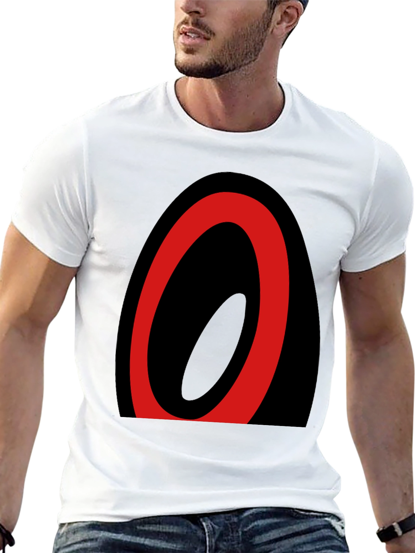 Abstract Oval Graphic Tee - Black