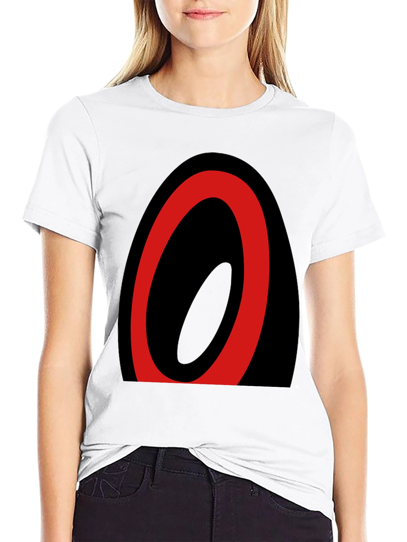 Abstract Oval Graphic Tee - Black