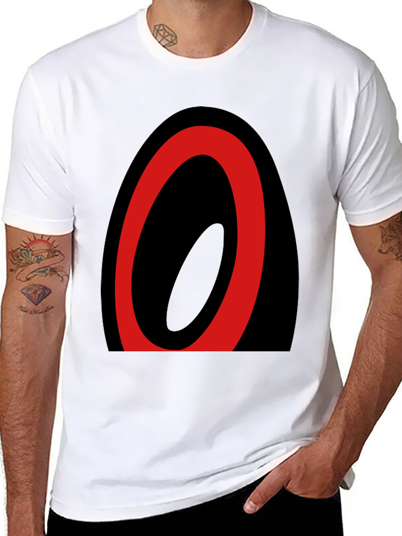Abstract Oval Graphic Tee - Black