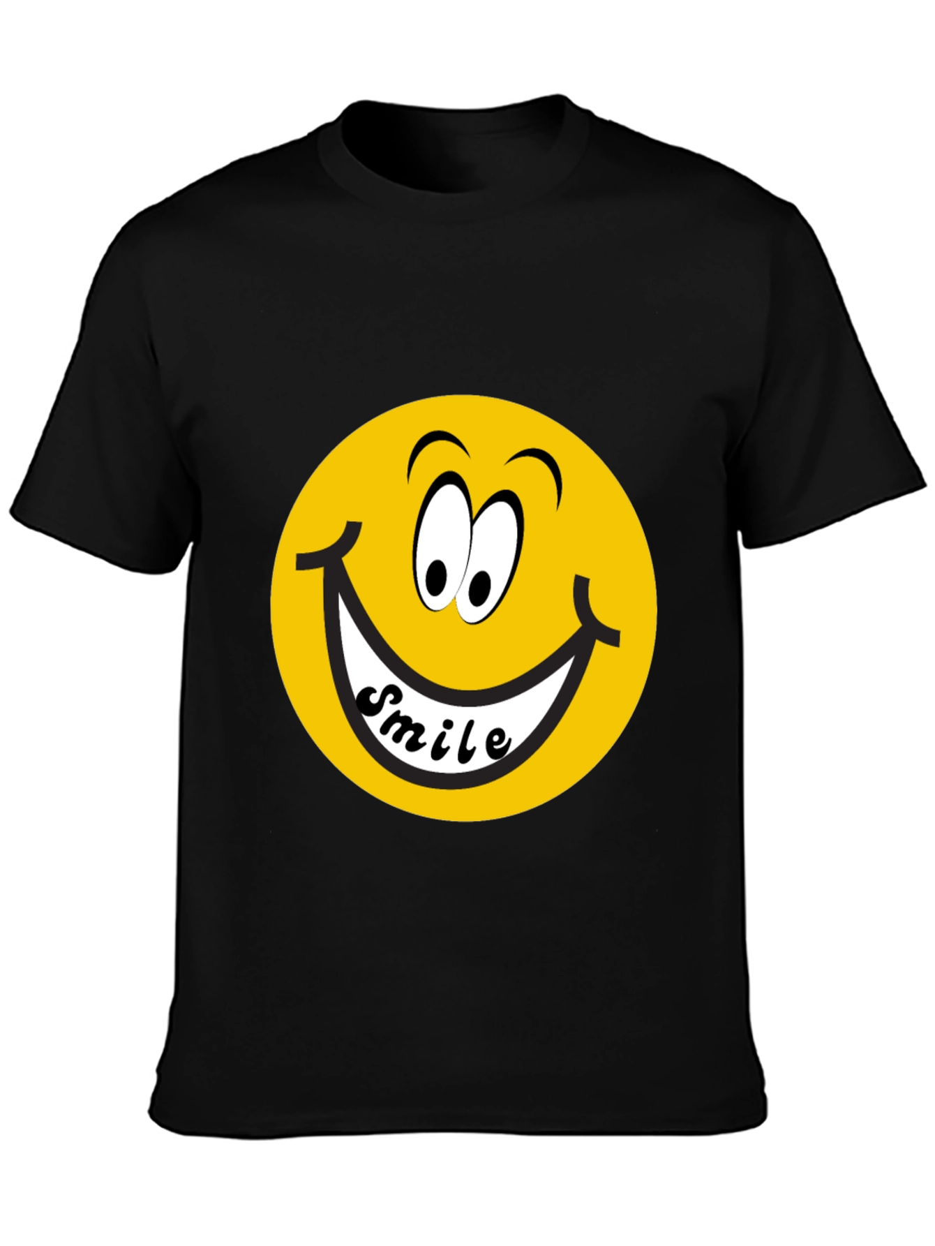 Smiley Face Graphic Black T-Shirt
