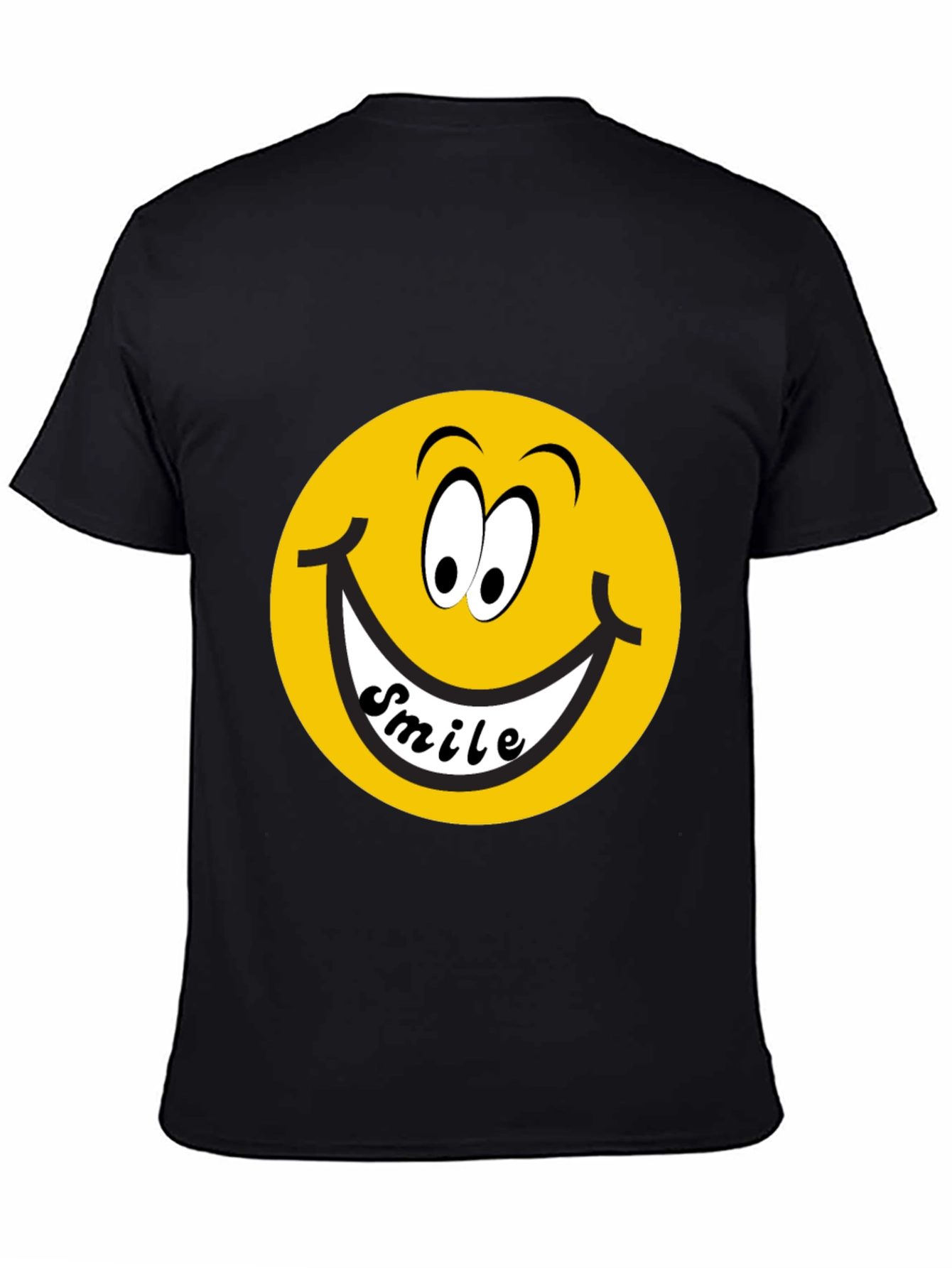 Smiley Face Graphic Black T-Shirt