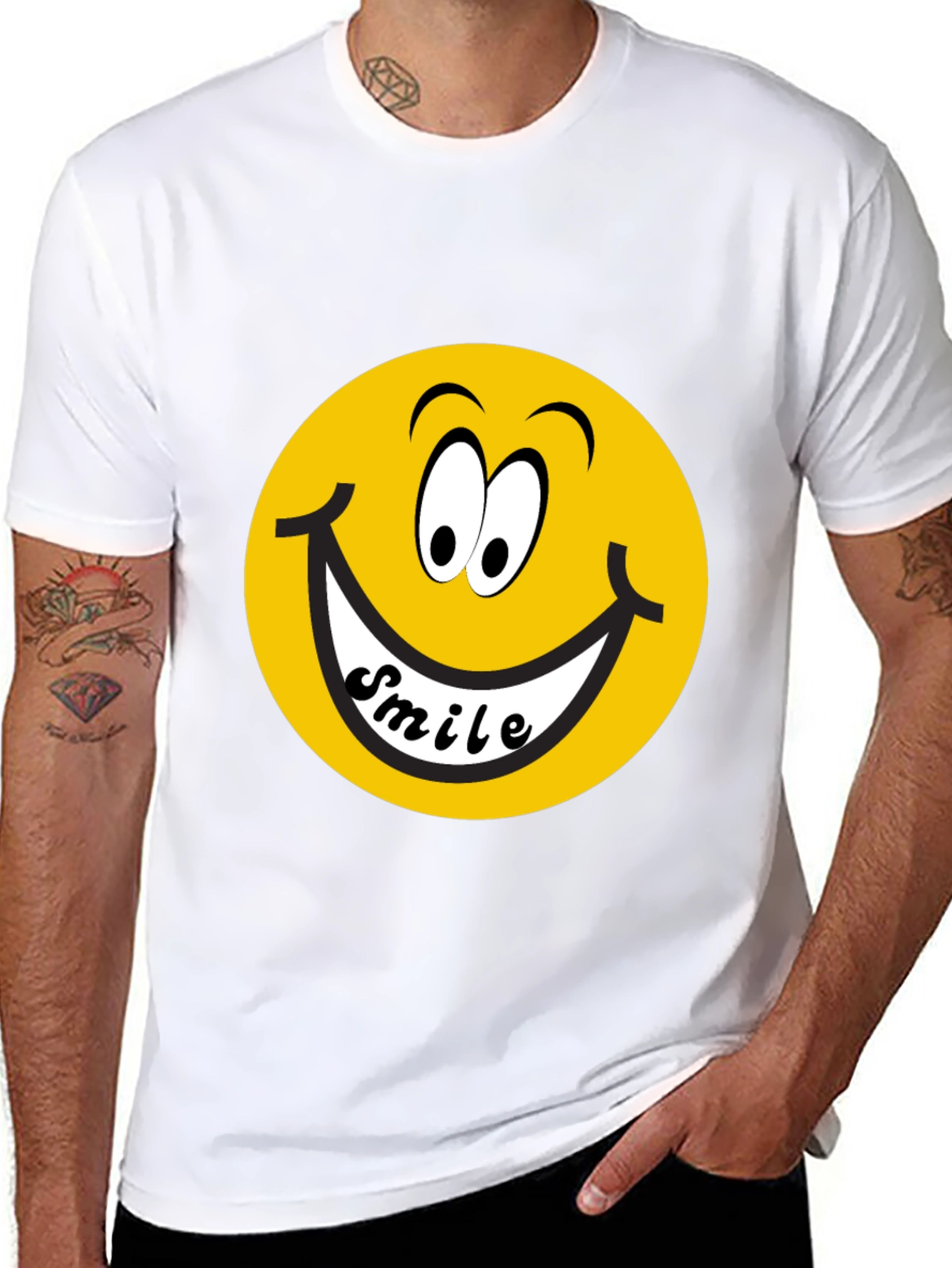 Smiley Face Graphic Black T-Shirt