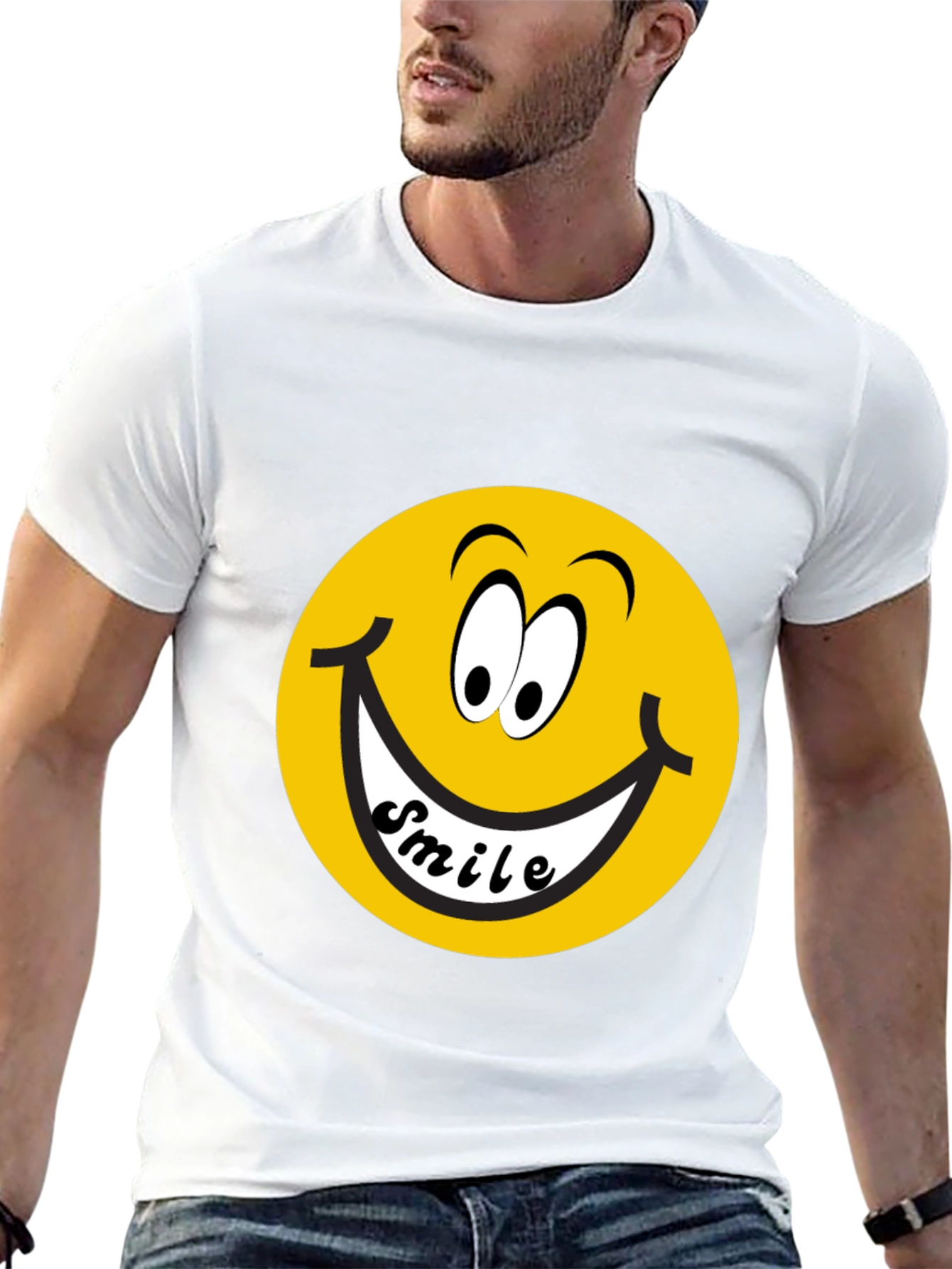 Smiley Face Graphic Black T-Shirt