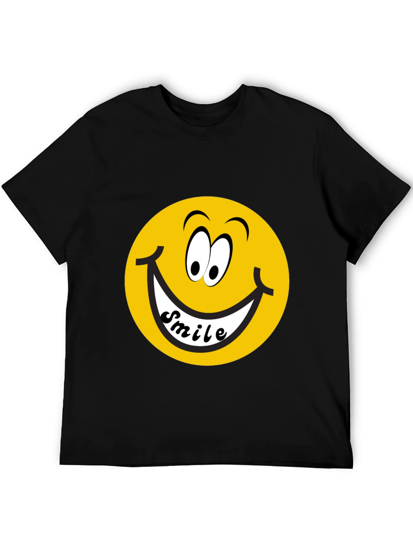 Smiley Face Graphic Black T-Shirt