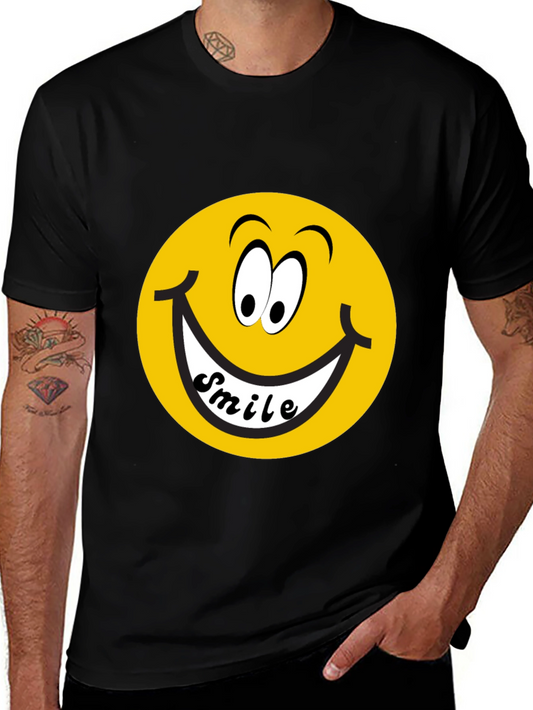 Smiley Face Graphic Black T-Shirt