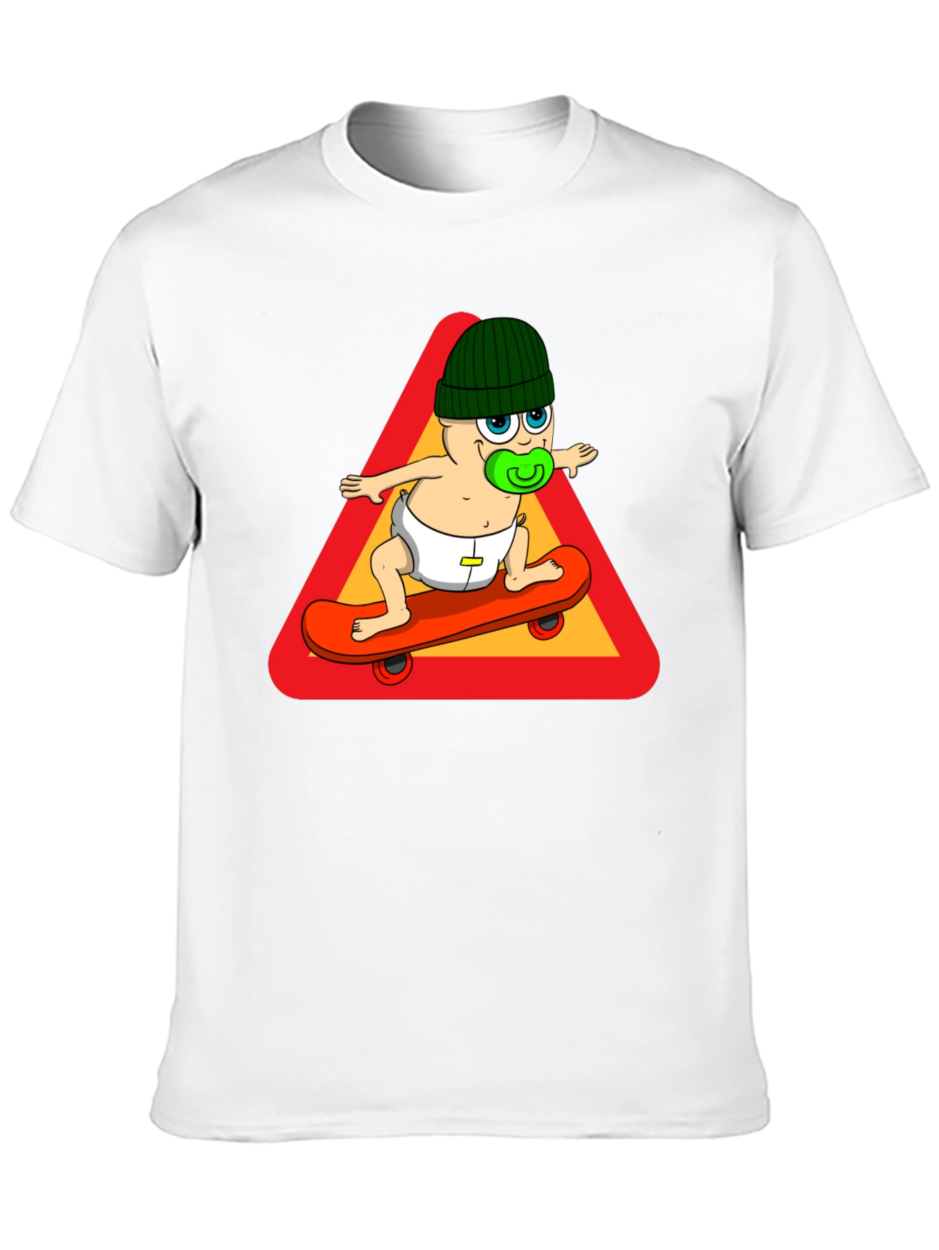 Baby on Skateboard T-Shirt - Black Cotton Tee