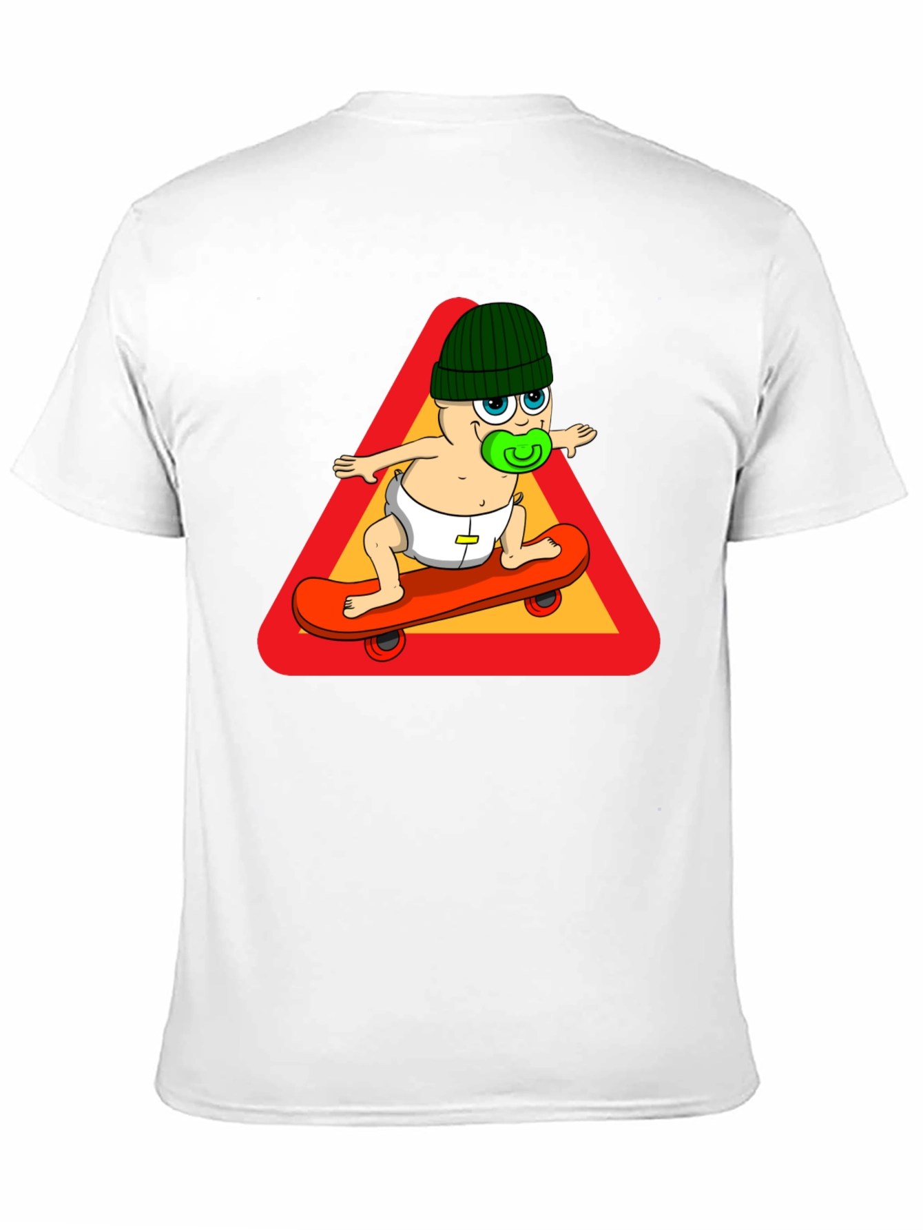 Baby on Skateboard T-Shirt - Black Cotton Tee