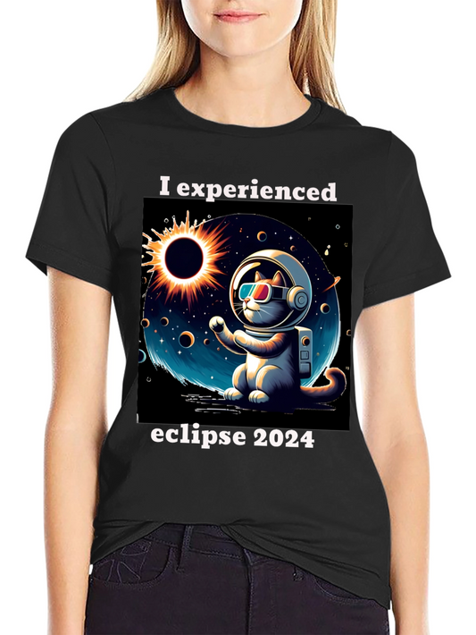 Eclipse 2024 Astronaut Cat T-Shirt